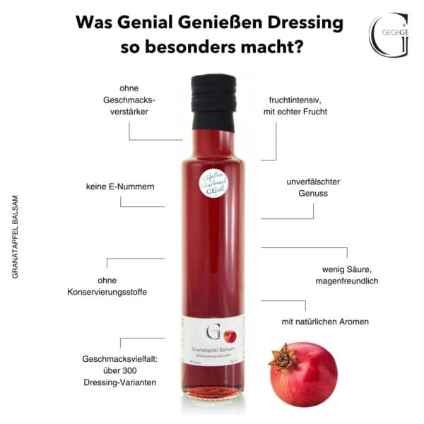 Vorteile Genial Genießen Dressing mit Granatapfel Balsam