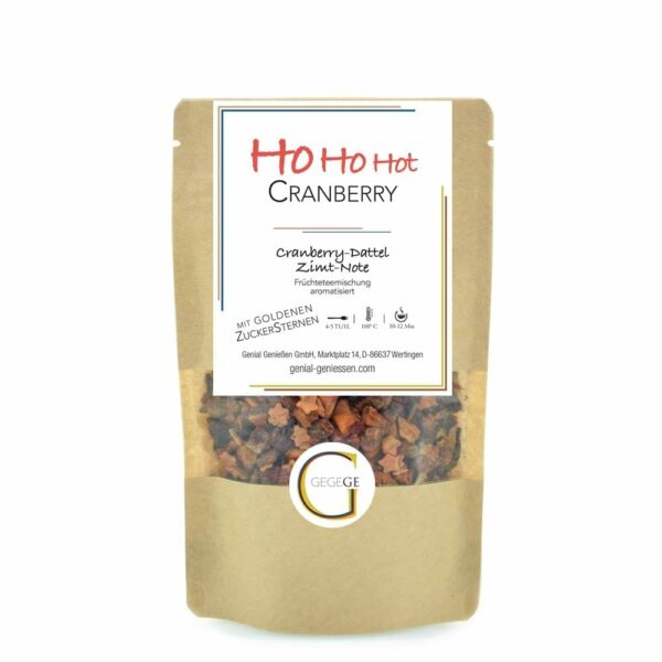 Genial Genießen Ho ho Hot Cranberry - Früchtetee mit Cranberry-Dattel-Zimt-Note. Große Packung