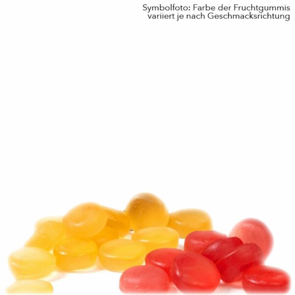 Genial Genießen Alkoholhaltige Fruchtgummis - Detailaufnahme - Farbe gelb und rot