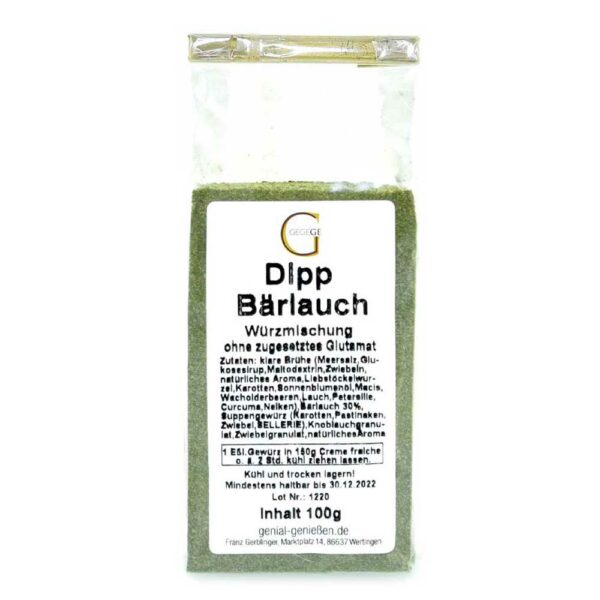 Genial Genießen Bärlauch Dip - sehr lecker als Brotaufstrich, Dip für Fingerfood - einfach anrühren mit Creme Fraîche oder schmand - große Ansicht