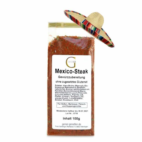 Genial Genießen Mexiko Steak Gewürz - Mitbringsel für einen tollen Grillabend. Steakgewürz für Fleisch und Fisch.