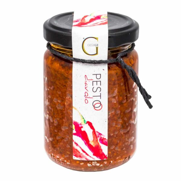 Genial Genießen Pesto Diavolo im Glas nachhaltig verpackt - perfektes Geschenk für Italienfans - große Darstellung