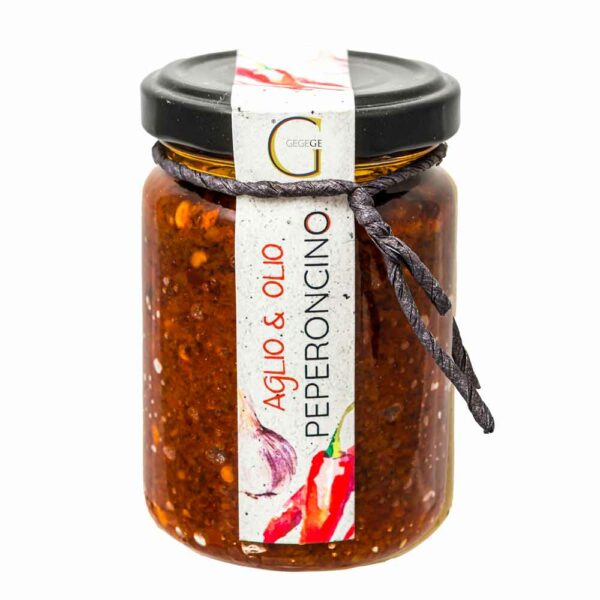 Genial Genießen Pesto Aglio Olio Peperoncino im Glas nachhaltig verpackt - perfektes Geschenk für Italienfans - großes Foto
