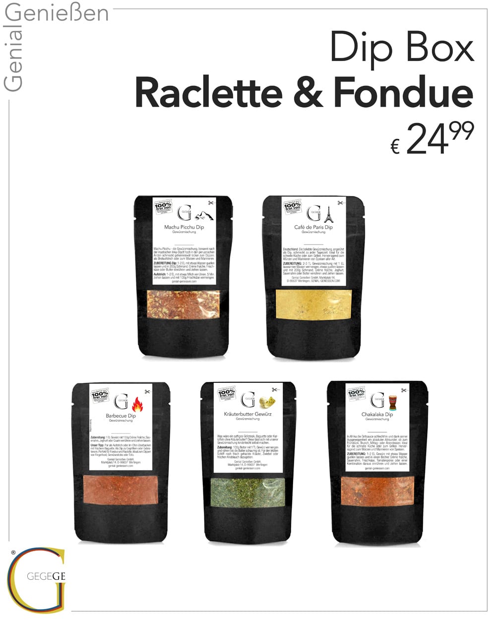 Raclette & Fondue Dip Box
