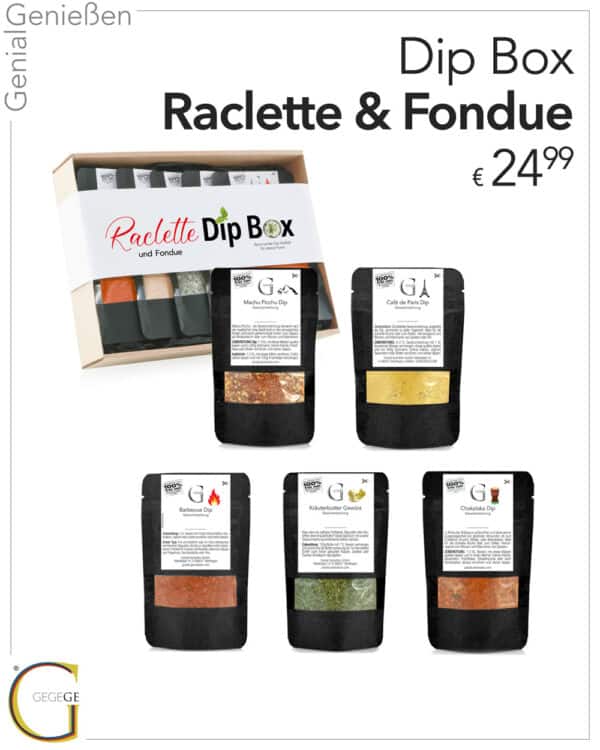 Raclette und Fondue Gewuerzbox