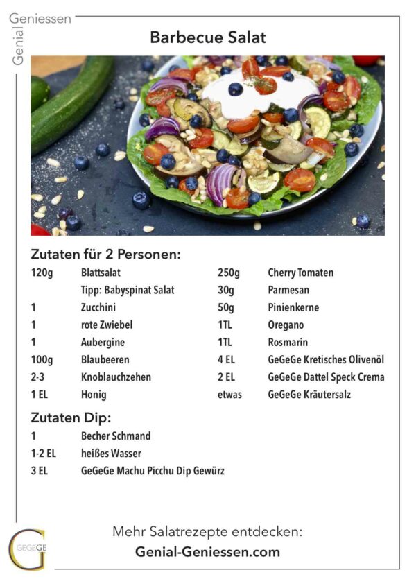 Barbecue Salat Rezeptkarte