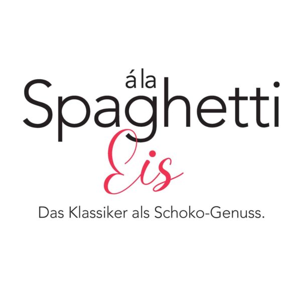 Spaghettieis Schokoladentafel von Hand gemacht mit Banderole