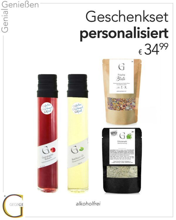 Geschenkset personalisiert klein ohne Alkohol