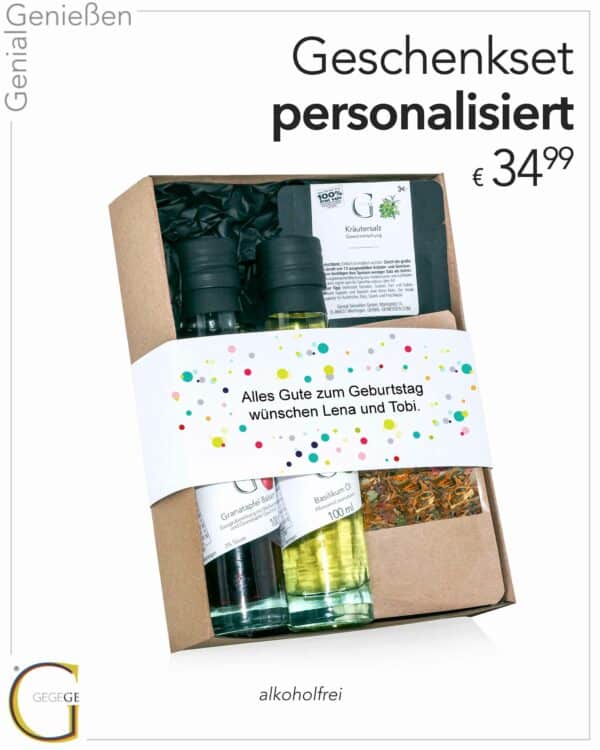 Geschenkset personalisiert klein ohne Alkohol