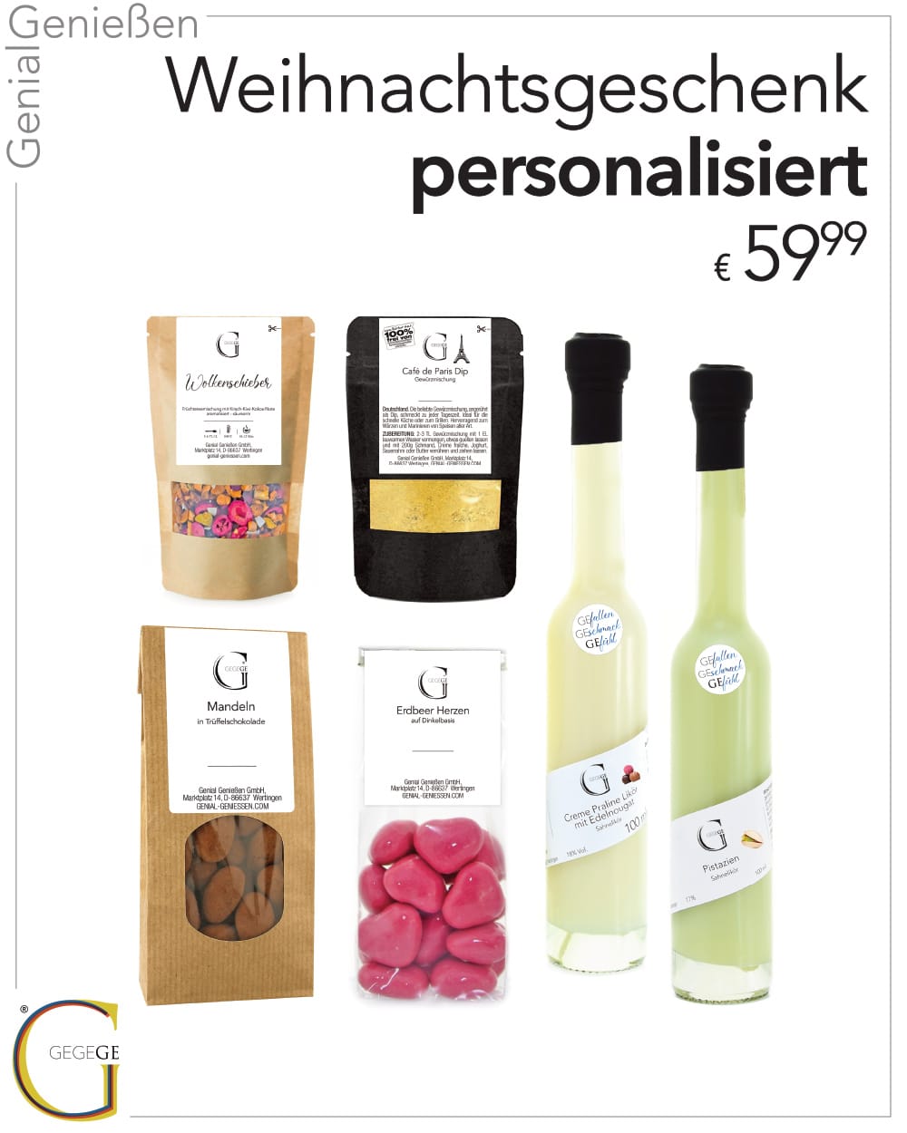 Personalisiert weihnachtlich groß mit Alkohol