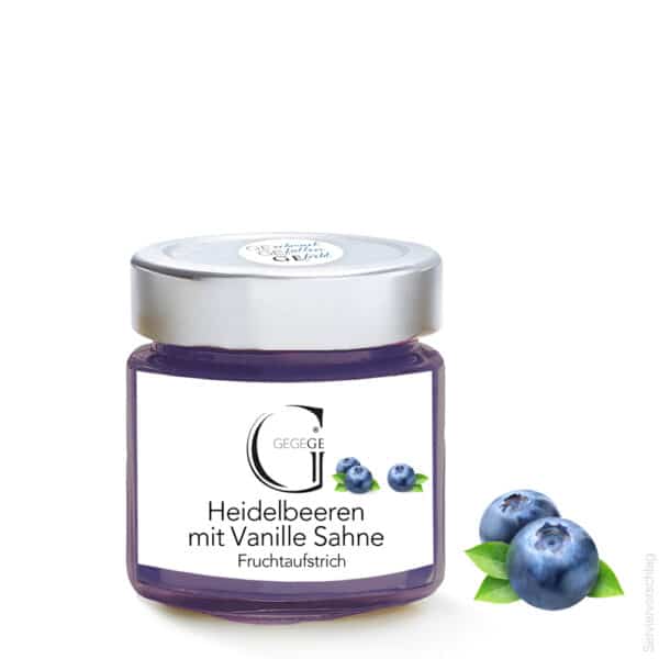 Fruchtaufstrich Heidelbeeren Vanille Sahne